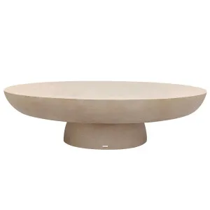 Cassius Oval Outdoor Concrete Coffee Table in Ivory by Luxo Outdoor, a Tables for sale on Style Sourcebook