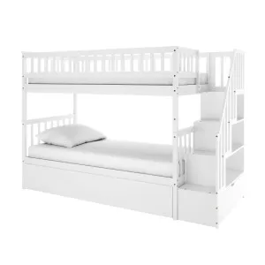 Sabbie Hardwood Single Storage Bunk Bed in White by Luxo Furniture, a Kids Beds & Bunks for sale on Style Sourcebook