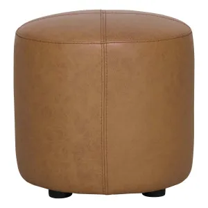 Leon Ottoman in Urbane Leather Light Brown by OZ Design, a Ottomans for sale on Style Sourcebook
