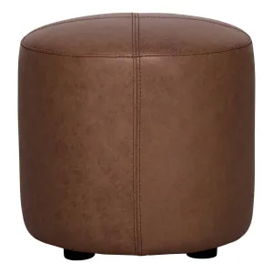 Leon Ottoman in Urbane Leather Dark Brown by OZ Design, a Ottomans for sale on Style Sourcebook