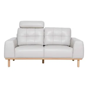 Stratton 2.5 Seater Sofa in Warmth Leather in Light Grey by OZ Design, a Sofas for sale on Style Sourcebook