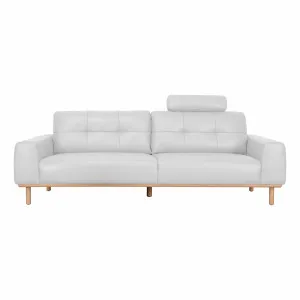 Stratton 3.5 Seater Sofa in Warmth Leather Light Grey by OZ Design, a Sofas for sale on Style Sourcebook