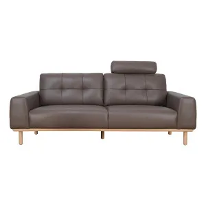 Stratton 3 Seater Sofa + Chaise RHF in Warmth Leather in Chocolate by OZ Design, a Sofas for sale on Style Sourcebook