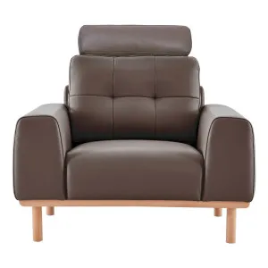 Stratton Armchair in Warmth Leather Chocolate by OZ Design, a Chairs for sale on Style Sourcebook