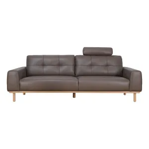 Stratton 3.5 Seater Sofa in Warmth Leather Chocolate by OZ Design, a Sofas for sale on Style Sourcebook