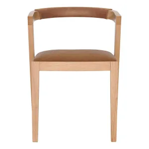 Milan Dining Chair in Urbane Leather Light Brown / Clear by OZ Design, a Dining Chairs for sale on Style Sourcebook