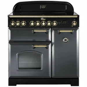 Falcon 90cm Classic Deluxe Freestanding Induction Oven/Stove Slate and Brass CDL90EISLBR by Falcon, a Cooktops for sale on Style Sourcebook