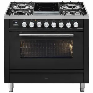 ILVE Professional Plus Series 90cm Dual Fuel Induction Double Oven with Milano Knobs PD09IDWE3MG by Ilve, a Cooktops for sale on Style Sourcebook