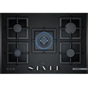 Bosch 75cm Series 6 Tempered Glass Black Gas Cooktop PPQ7A6B21A by Bosch, a Cooktops for sale on Style Sourcebook