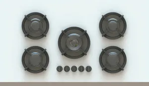 Pitt Elbrus 5 Burner Natural Gas Cooktop Professional Brass ELBRUS5PTNG by Pitt, a Cooktops for sale on Style Sourcebook