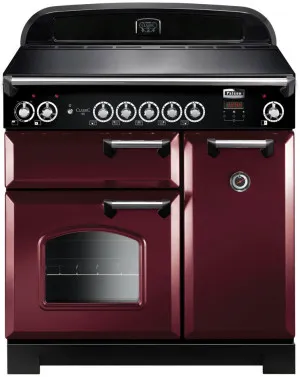 Falcon 90cm Classic Freestanding Electric Oven/Stove Cranberry and Chrome CLA90EI5CY-CH by Falcon, a Cooktops for sale on Style Sourcebook