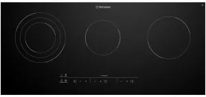 Westinghouse 90cm 3 Zone Ceramic Cooktop with Triple Zone and Hob2Hood WHC933BD by Westinghouse, a Cooktops for sale on Style Sourcebook