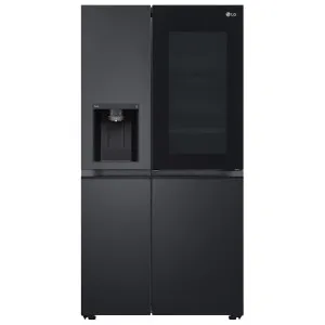 LG 635L Three Door Side by Side InstaView Fridge with Ice & Water Dispenser Matte Black GS-V600MBLC by LG, a Refrigerators, Freezers for sale on Style Sourcebook
