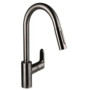 Hansgrohe Decor 240 2jet Sink Mixer Pull Out Tap - Brushed Black Chrome 31815343 by Hansgrohe, a Kitchen Taps & Mixers for sale on Style Sourcebook