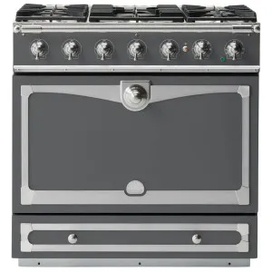 La Cornue Albertine 90cm Dual Fuel Freestanding Oven Graphite with Brushed Nickel ALB90DFGR-N by La Cornue, a Cooktops for sale on Style Sourcebook