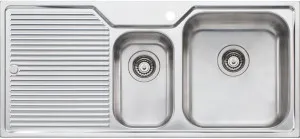 Oliveri Nu-Petite 1 and 1/2 Bowl Left Hand Drainer Topmount Sink NP602 by Oliveri, a Kitchen Sinks for sale on Style Sourcebook