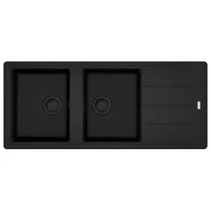 Franke Basis Double Bowl Topmount Sink with Right Hand Drainer - Matte Black BFG621MBRHD-B by Franke, a Kitchen Sinks for sale on Style Sourcebook