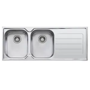 Oliveri Flinders Double Bowl Topmount Sink with Right-Hand Drainer FL171-NTH by Oliveri, a Kitchen Sinks for sale on Style Sourcebook