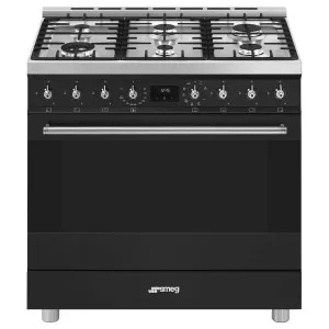 Smeg 90cm Classic Pyrolytic Freestanding Oven/Stove Matte Black CSP9GMMBA2 by Smeg, a Cooktops for sale on Style Sourcebook