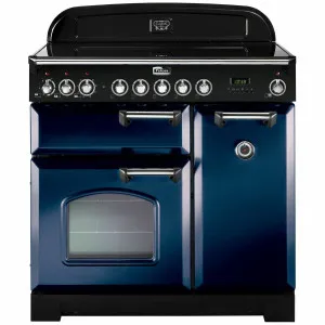 Falcon 90cm Classic Deluxe Freestanding Induction Oven/Stove Royal Blue and Chrome CDL90EIRBCH by Falcon, a Cooktops for sale on Style Sourcebook