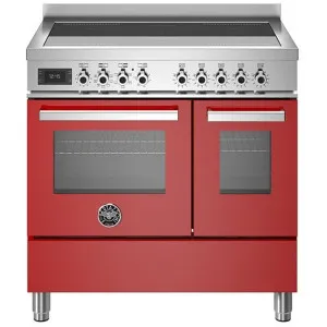 Bertazzoni Professional Series 90cm 5-Zone Induction Cooktop with Electric Double Oven Cooker Rosso PRO95I2EROT by Bertazzoni, a Cooktops for sale on Style Sourcebook