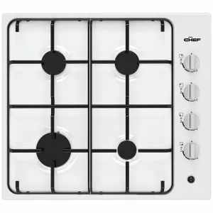 Chef 60cm Natural Gas Battery Ignition Cooktop White CHG642WC by Chef, a Cooktops for sale on Style Sourcebook