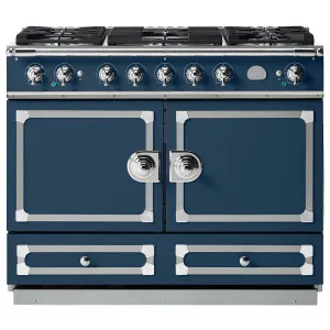 La Cornue Cornufe 110cm Dual Fuel Freestanding Oven Winter Sky with Polished Chrome CFE110DFWS-C by La Cornue, a Cooktops for sale on Style Sourcebook