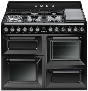 Smeg 110cm Victoria Aesthetic Dual Fuel Freestanding Oven/Stove TRA4110BL by Smeg, a Cooktops for sale on Style Sourcebook