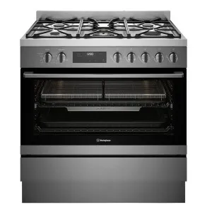 Westinghouse 90cm Dual Fuel Freestanding Cooker with AirFry Dark Stainless Steel WFE9516DD by Westinghouse, a Cooktops for sale on Style Sourcebook