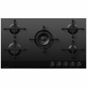 Fisher & Paykel Series 9 90cm LPG Gas Cooktop Black Glass CG905DLPGB4 by Fisher & Paykel, a Cooktops for sale on Style Sourcebook