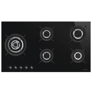 Smeg 90cm Linea Black Ceramic Glass Cooktop PV195LCNAU by Smeg, a Cooktops for sale on Style Sourcebook