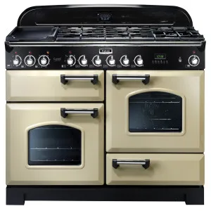 Falcon 110cm Classic Deluxe Freestanding Dual Fuel Oven/Stove Cream and Chrome CDL110DFCR-CH by Falcon, a Cooktops for sale on Style Sourcebook