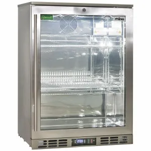 Rhino 129L Heated Glass Door Bar Fridge Stainless Steel SG1R-HD by Rhino, a Refrigerators, Freezers for sale on Style Sourcebook