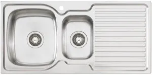 Oliveri Endeavour 1 and 1/2 Bowl Topmount Sink with Right Hand Drainer EE01 by Oliveri, a Kitchen Sinks for sale on Style Sourcebook
