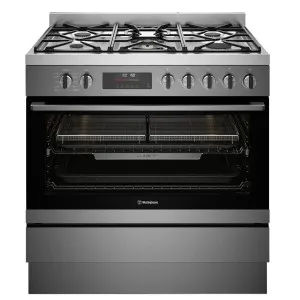 Westinghouse 90cm Dual Fuel Pyrolytic Freestanding Cooker with SteamBake Dark Stainless Steel WFEP9717DD by Westinghouse, a Cooktops for sale on Style Sourcebook