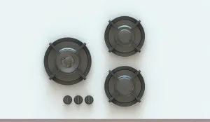 Pitt Cima 3 Burner Natural Gas Cooktop Professional Brass CIMA3PTNG by Pitt, a Cooktops for sale on Style Sourcebook
