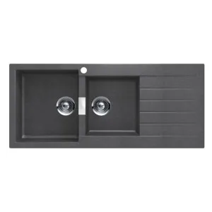Abey Schock Signus 1& 3/4 Left Hand Bowl Sink with 1 Taphole - Stone D200SL by Abey, a Kitchen Sinks for sale on Style Sourcebook