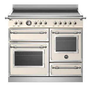 Bertazzoni 100 cm Heritage Series Cooker with Induction Top and Electric Triple Oven Avorio HER105I3EAVT by Bertazzoni, a Cooktops for sale on Style Sourcebook