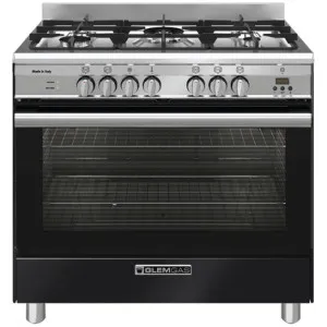 Glem Gas GlemGas 90cm Matte Black Natural Gas Freestanding Oven with Electric Grill GA965GGMB by Glem Gas, a Cooktops for sale on Style Sourcebook
