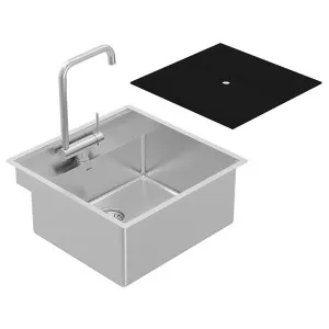 Abey Alfresco Single Bowl Sink and Foldable Tap Pack with Cover FRAT500 by Abey, a Kitchen Sinks for sale on Style Sourcebook