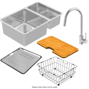 Abey Double Sink Pack with Accessories inc Dish Rack WNL180T by Abey, a Kitchen Sinks for sale on Style Sourcebook