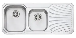 Oliveri Petite 1 & 3/4 Double Bowl Sink with Right Hand Drainer PE311NTH by Oliveri, a Kitchen Sinks for sale on Style Sourcebook