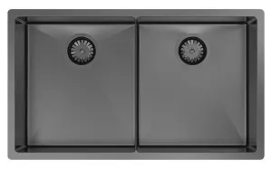 Abey Piazza Double Sqaure Bowl Sink Black Pearl CR340DB by Abey, a Kitchen Sinks for sale on Style Sourcebook