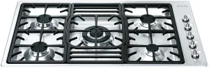 Smeg 90cm Classic Aesthetic Stainless Steel Gas Cooktop PGA95-4 by Smeg, a Cooktops for sale on Style Sourcebook