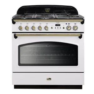 Falcon 90cm Classic FX White Dual Fuel Freestanding Oven CLA90FXDFWHBR by Falcon, a Cooktops for sale on Style Sourcebook