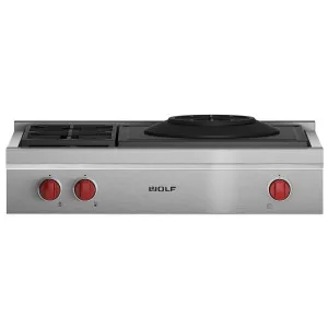 WOLF 91cm Natural Gas Sealed Burner Rangetop with Wok Burner ICBSRT362WNG by Wolf, a Cooktops for sale on Style Sourcebook