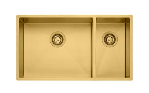 Oliveri Spectra 1 & 1/2 Bowl Brushed Gold Sink SB35AU by Oliveri, a Kitchen Sinks for sale on Style Sourcebook