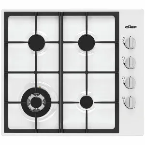 Chef 60cm Natural Gas Cooktop White CHG644WC by Chef, a Cooktops for sale on Style Sourcebook