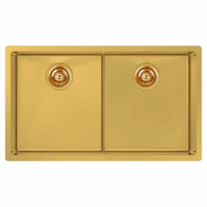 Abey Piazza Double Square Bowl Sink Gold CR340DG by Abey, a Kitchen Sinks for sale on Style Sourcebook