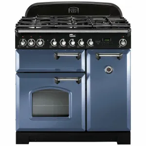 Falcon 90cm Classic Deluxe Freestanding Dual Fuel Oven/Stove Stone Blue and Chrome CDL90DFSBCH by Falcon, a Cooktops for sale on Style Sourcebook
